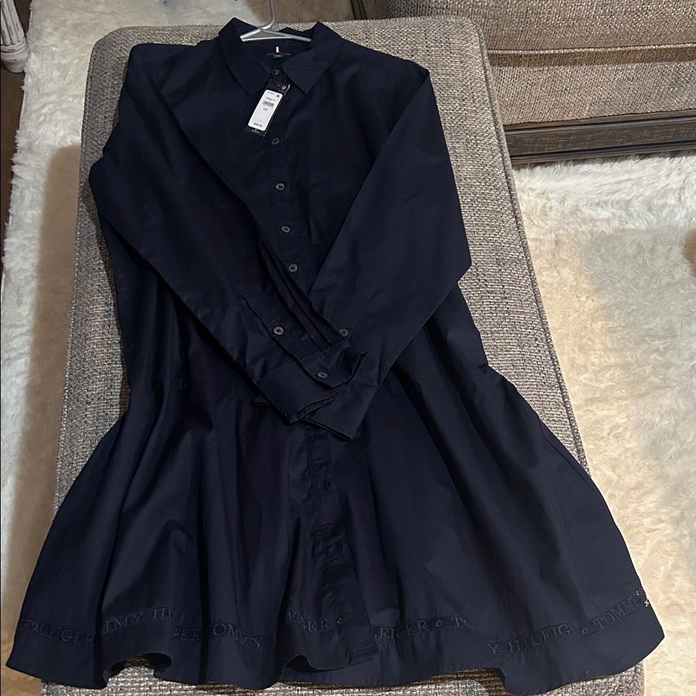 Tommy Hilfiger Navy Long Sleeve Dress